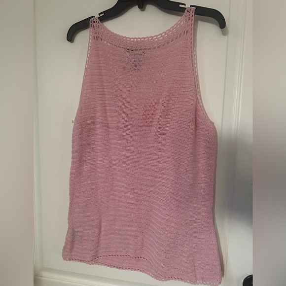 Ralph Lauren Light Pink Crochet Knit Tank Top Size L - Picture 3 of 3